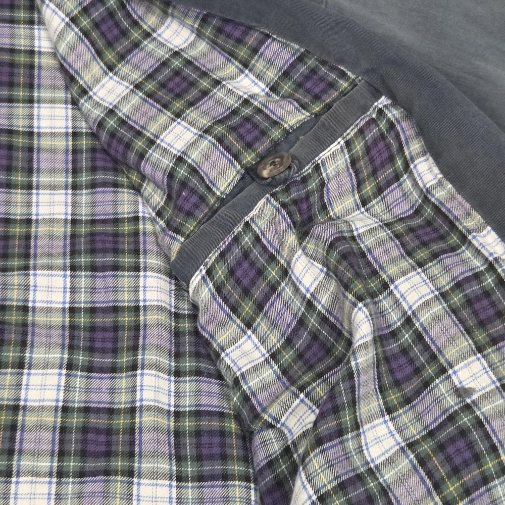 Vintage 90s Polo Ralph Lauren‎ Harrington Bomber Jacket Plaid Lined Blue Mens XL